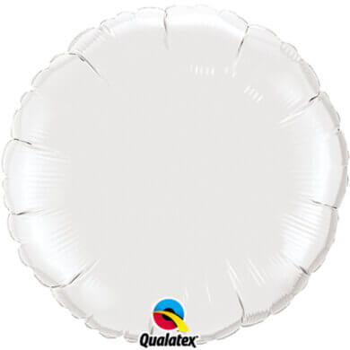 18 Inch White Round Standard Foil Balloon