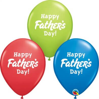 Happy Fathers Day Assorted 11 inch Qualatex Balloons (50)