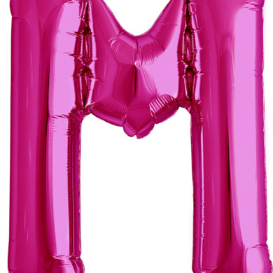 16 Inch  Letter M - Magenta Foil Balloon