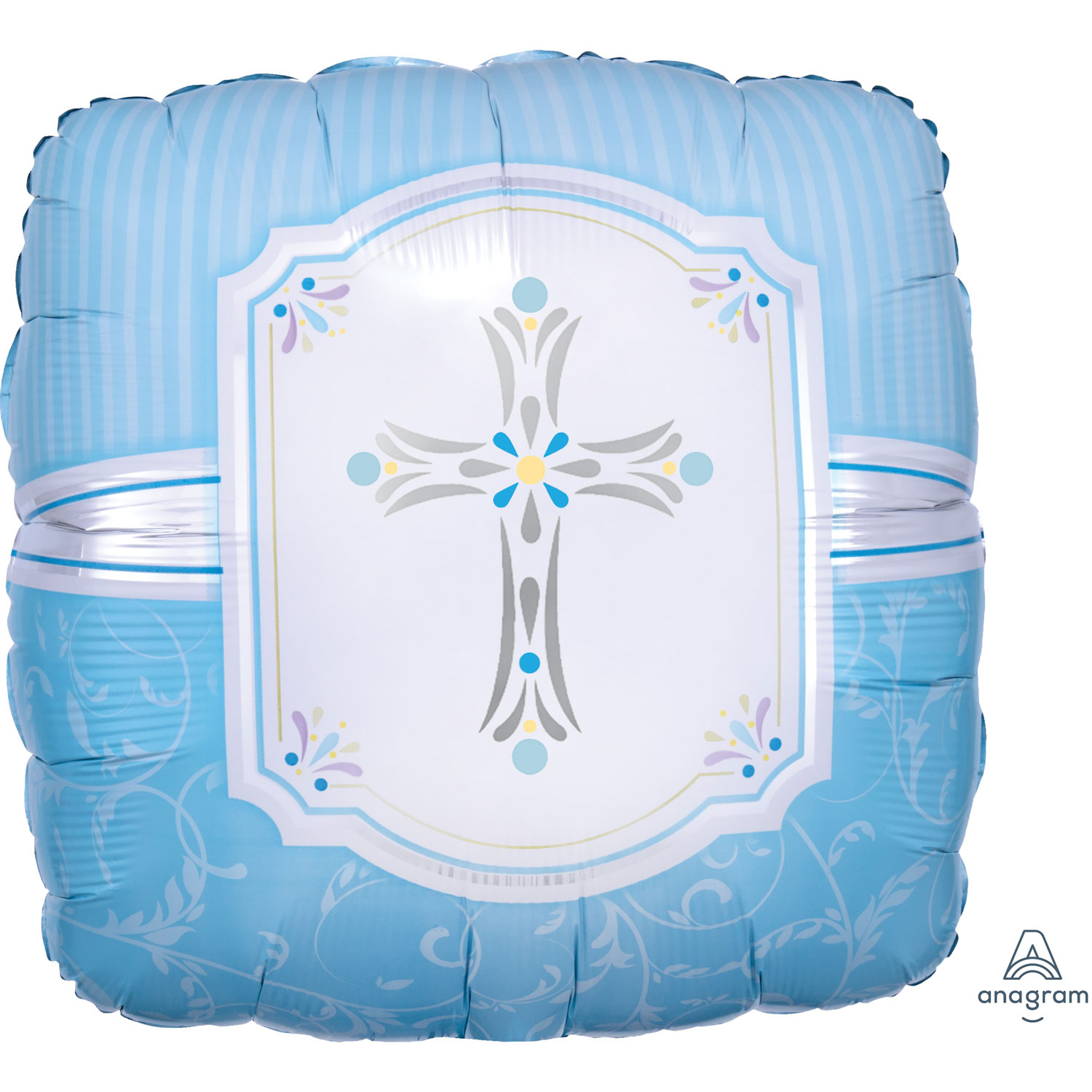 18-Inch Blue Cross Blessings Square Balloon