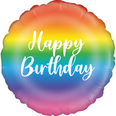 Oaktree 18" Rainbow Script Birthday Foil Balloon