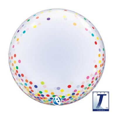 24" Deco Bubble Colorful Confetti Dots Balloon