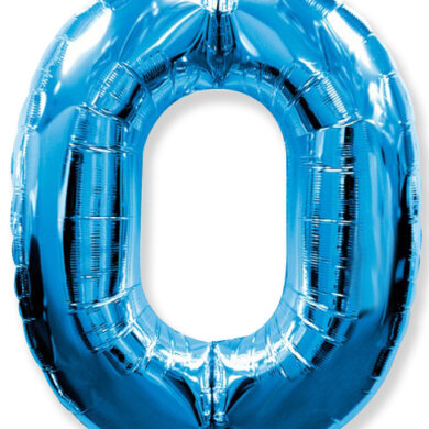 Flexmetal 34 Inch Foil Balloon Blue Number 0