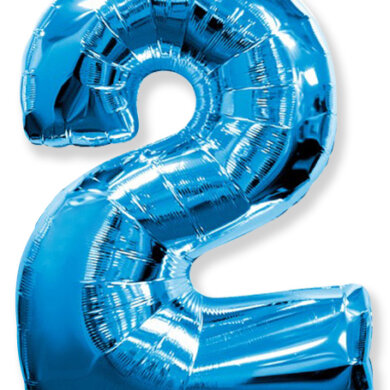 Flexmetal 34 Inch Foil Balloon Blue Number 2