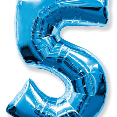 Flexmetal 34 Inch Foil Balloon Blue Number 5