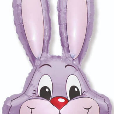 35 Inch Pastel Lilac Bunny Rabbit Head Foil Balloon