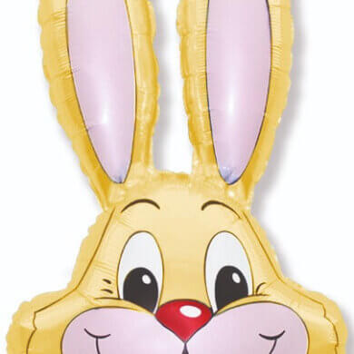35 Inch Pastel Yellow Bunny Rabbit Head Foil Balloon
