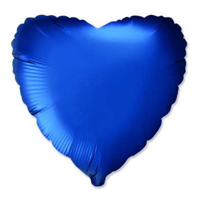HEART Satin Silk NAVY BLUE 18 Inch Standard Foil Balloon