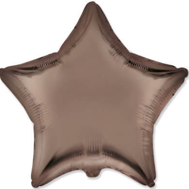STAR Satin Silk BROWN 18 Inch Standard Foil Balloon