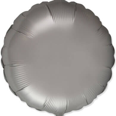 ROUND Satin Silk STEEL GREY 18 Inch Standard Foil Balloon
