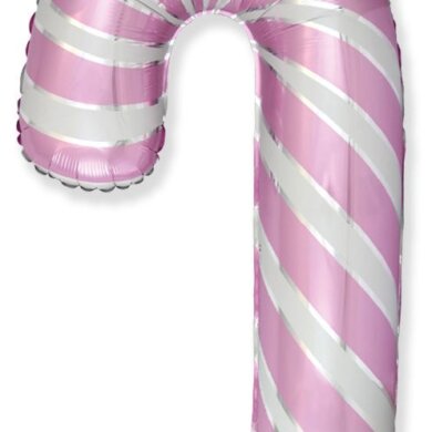 Candy Cane White Pink Foil Balloon 39 inch
