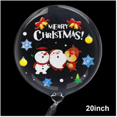 Merry Christmas Santa Claus Snowman Reindeer 20" BoBo Balloon