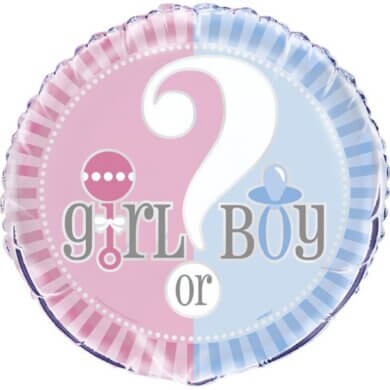 Boy Girl Gender Reveal 18 Inch Foil Balloon