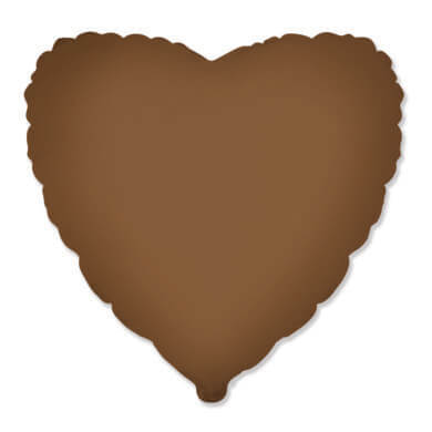 HEART 18 Inch Foil Balloon Matte Choco Brown