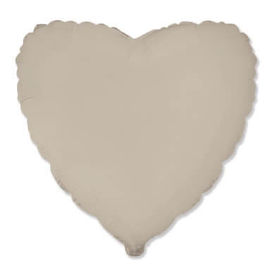 HEART 18 Inch Standard Foil Balloon Matte Creamy Latte