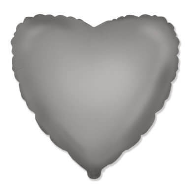 HEART 18 Inch Foil Balloon Matte Moonlight Silver