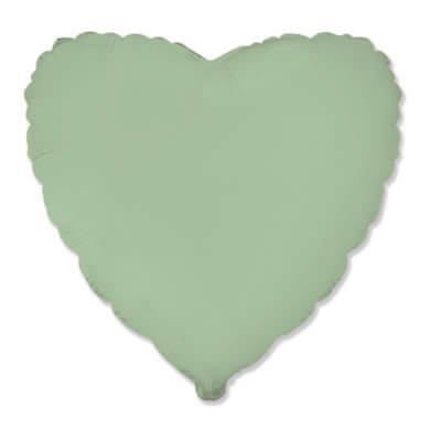 HEART 18 Inch Foil Balloon Matte Mint Green