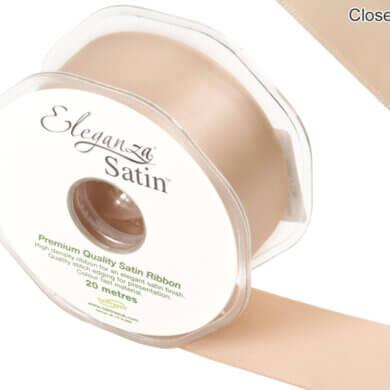 Eleganza Double Faced Satin Ribbon 38mm x 20m Champagne Gold