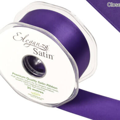 Eleganza Double Faced Satin Ribbon 38mm x 20m Plum