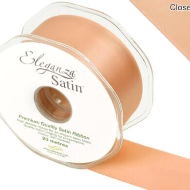 Eleganza Double Faced Satin Ribbon 38mm x 20m Peach