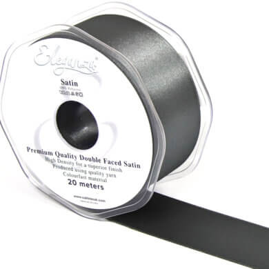Eleganza Double Faced Satin Ribbon 38mm x 20m Graphite