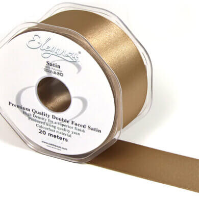 Eleganza Double Faced Satin Ribbon 38mm x 20m Mocha