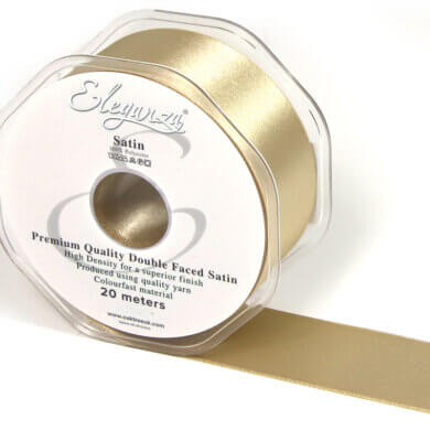 Eleganza Double Faced Satin Ribbon 38mm x 20m Taupe