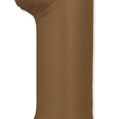 Flexmetal Number 1 34 Inch Foil Balloon Matte Chocolate Brown