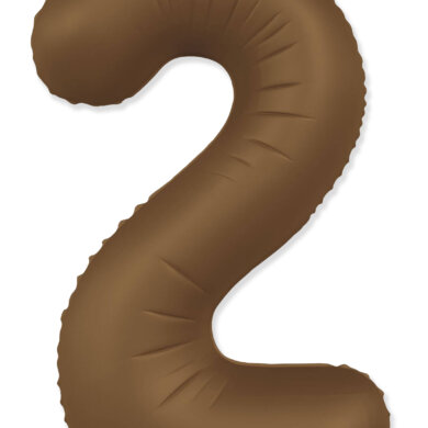 Flexmetal Number 2 34 Inch Foil Balloon Matte Chocolate Brown