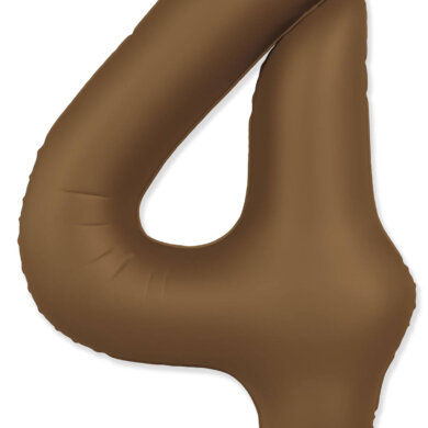 Flexmetal Number 4 34 Inch Foil Balloon Matte Chocolate Brown