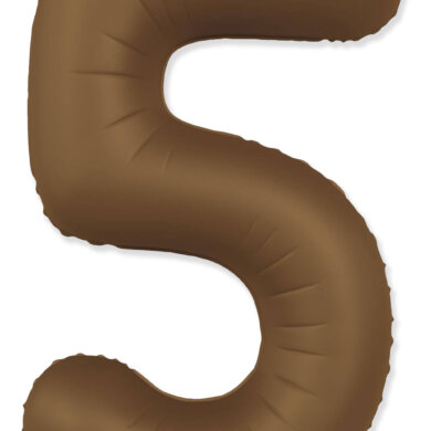 Flexmetal Number 5 34 Inch Foil Balloon Matte Chocolate Brown