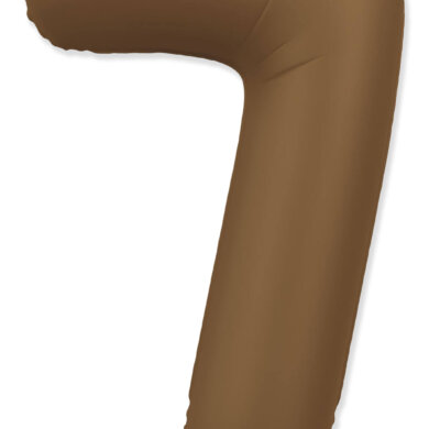 Flexmetal Number 7 34 Inch Foil Balloon Matte Chocolate Brown