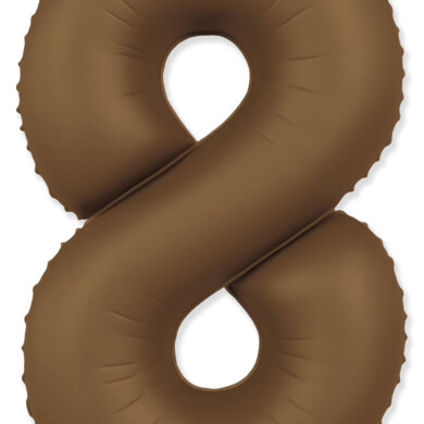 Flexmetal Number 8 34 Inch Foil Balloon Matte Chocolate Brown