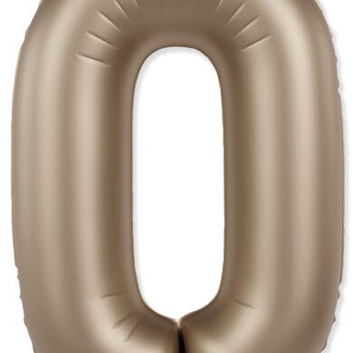 Flexmetal Number 0 34 Inch Foil Balloon Matte Starlight Gold
