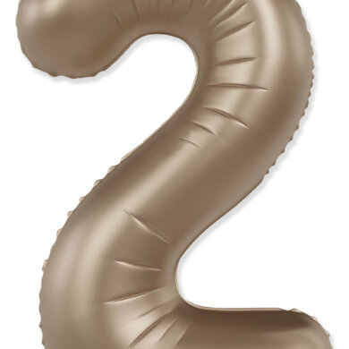 Flexmetal Number 2 34 Inch Foil Balloon Matte Starlight Gold