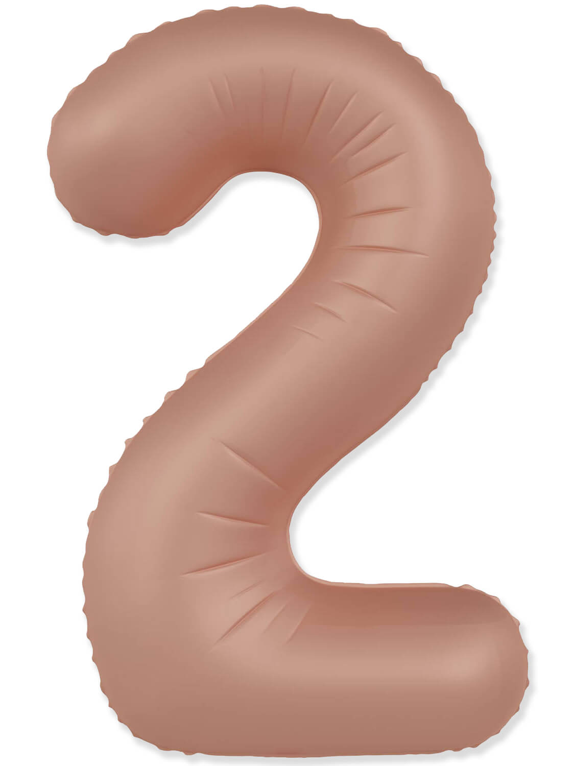 Flexmetal Number 2 34 Inch Foil Balloon Matte Vintage Rose