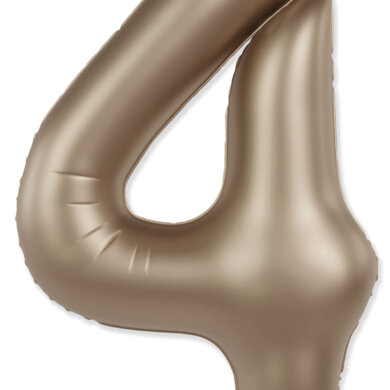 Flexmetal Number 4 34 Inch Foil Balloon Matte Starlight Gold