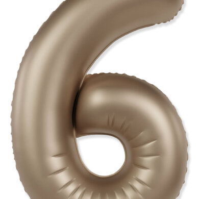 Flexmetal Number 6 34 Inch Foil Balloon Matte Starlight Gold