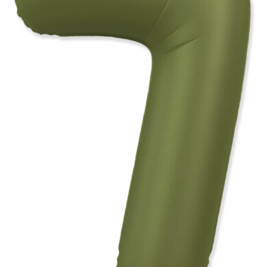 Flexmetal Number 7 34 Inch Foil Balloon Matte Olive Green
