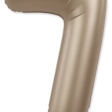 Flexmetal Number 7 34 Inch Foil Balloon Matte Starlight Gold