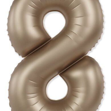 Flexmetal Number 8 34 Inch Foil Balloon Matte Starlight Gold