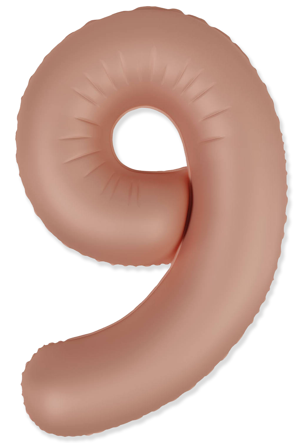 Flexmetal Number 9 34 Inch Foil Balloon Matte Vintage Rose