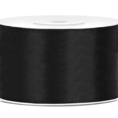 PartyDeco Double Faced Satin Ribbon 38mm x 25m Black