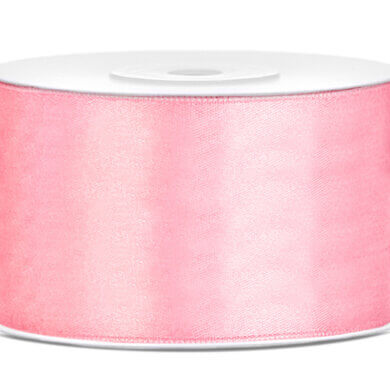 PartyDeco Double Faced Satin Ribbon 38mm x 25m Light Pink