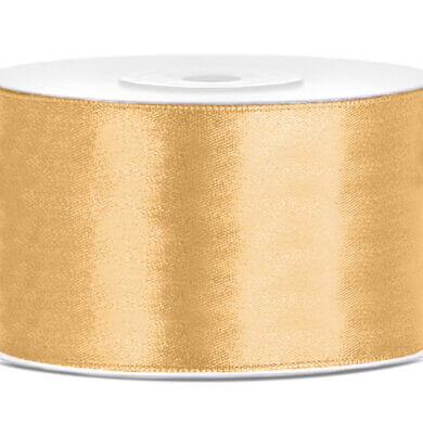 PartyDeco Double Faced Satin Ribbon 38mm x 25m Light Honey