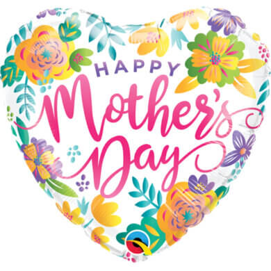 Happy Mothers Day Spring Floral 18 Inch Foil Balloon