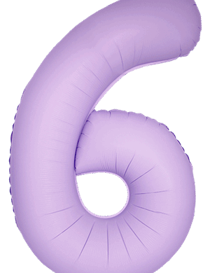 Flexmetal 34 Inch Foil Balloon Matte Lavender Slim Number 6