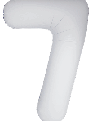 Flexmetal 34 Inch Foil Balloon Matte White Slim Number 7