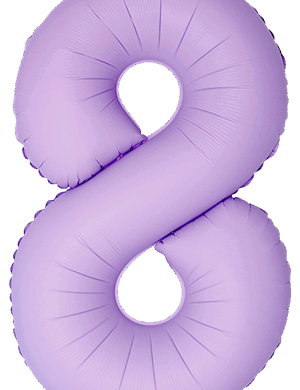 Flexmetal 34 Inch Foil Balloon Matte Lavender Slim Number 8