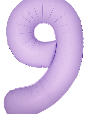 Flexmetal 34 Inch Foil Balloon Matte Lavender Slim Number 9